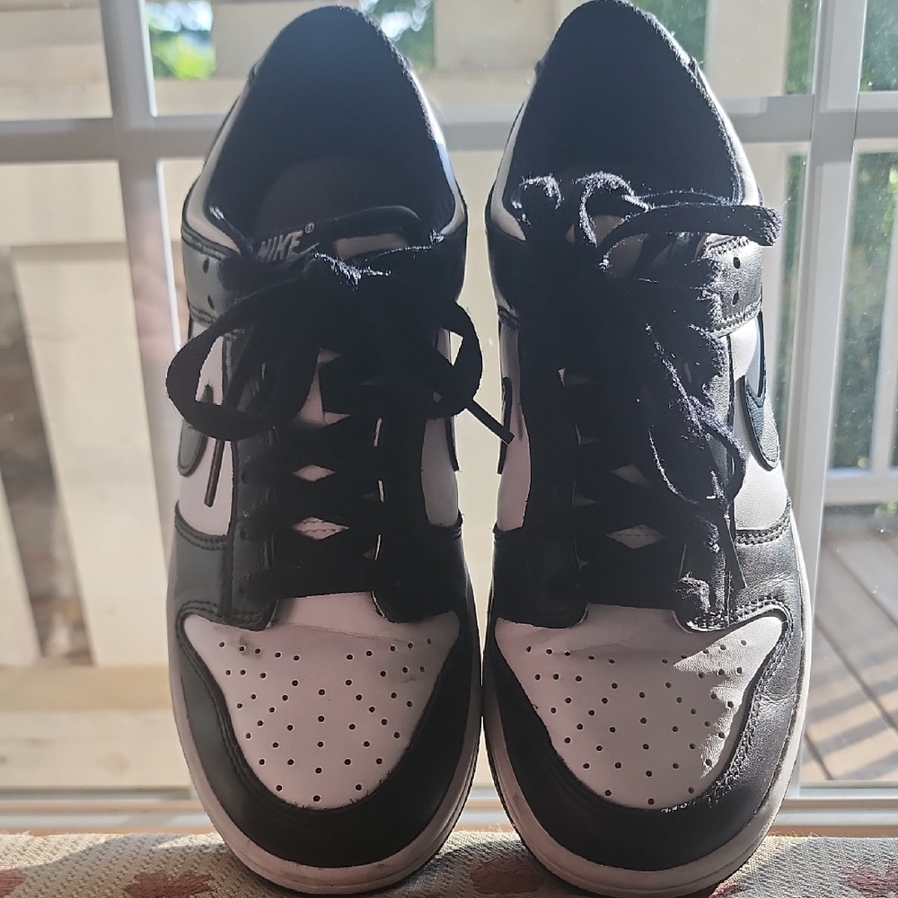 Nike Black and White Dunk Low Shoes